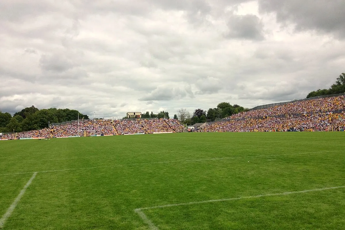 The pitch and stands at St Tiernach's Park, Clones