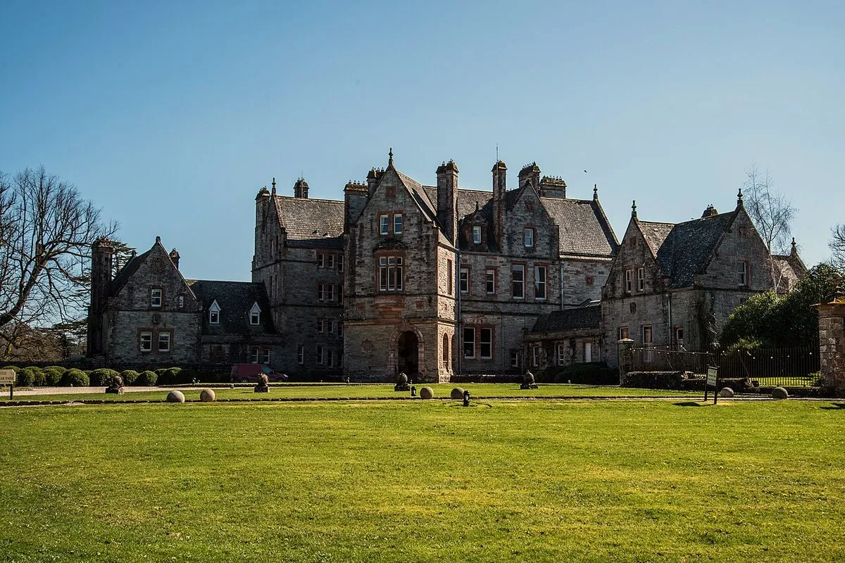 Castle Leslie and its lawns in sunshine