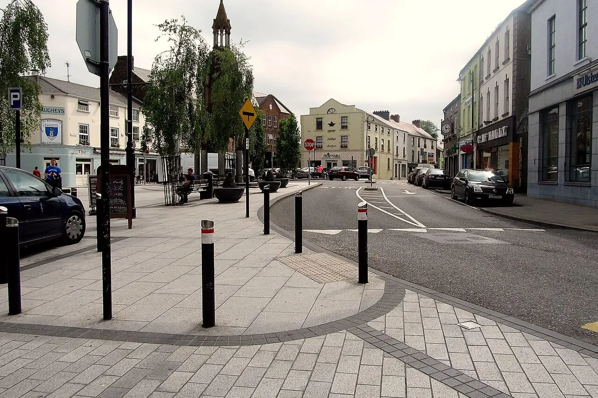 The Diamond, Monaghan town, viewed from the west