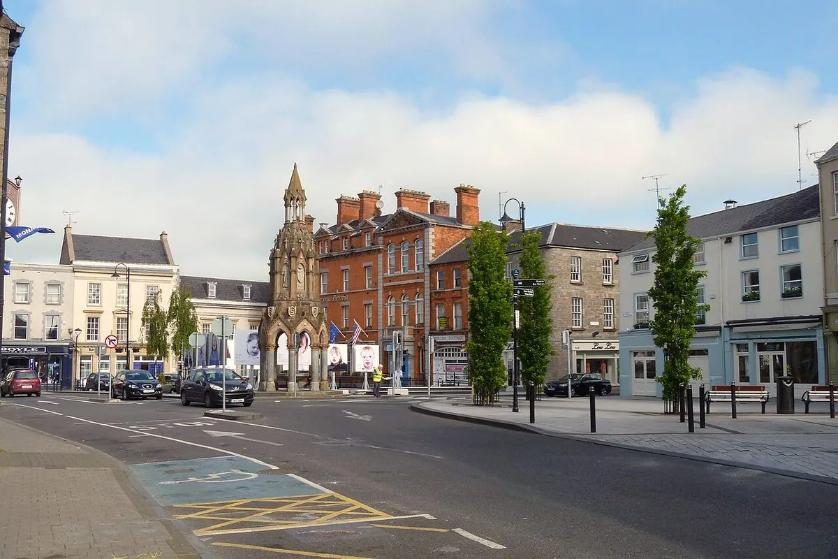 The Diamond in Monaghan town on a sunny day